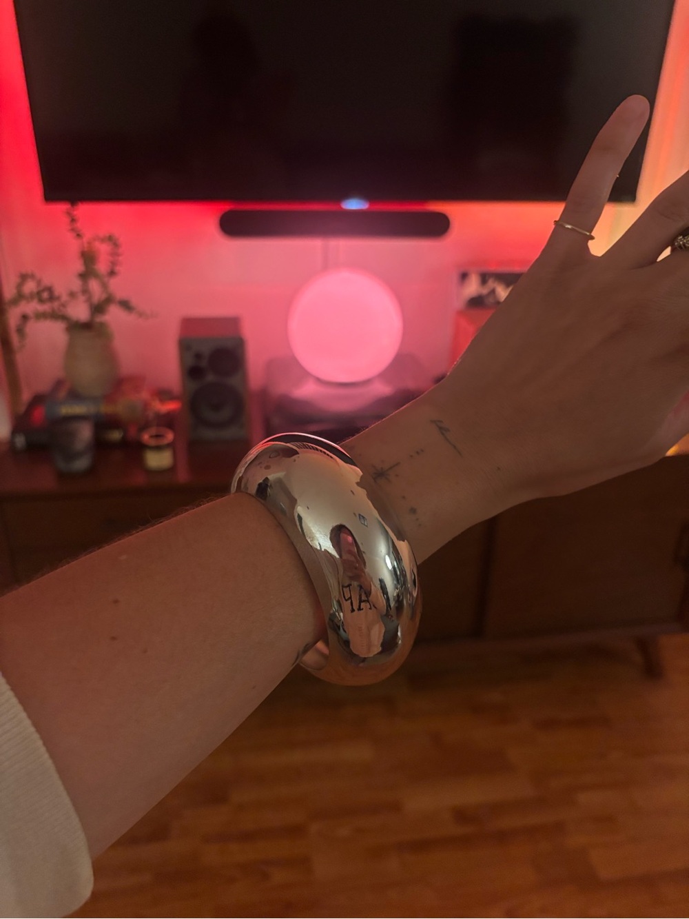 REVOLVE Polished Silver Dome Bangle
